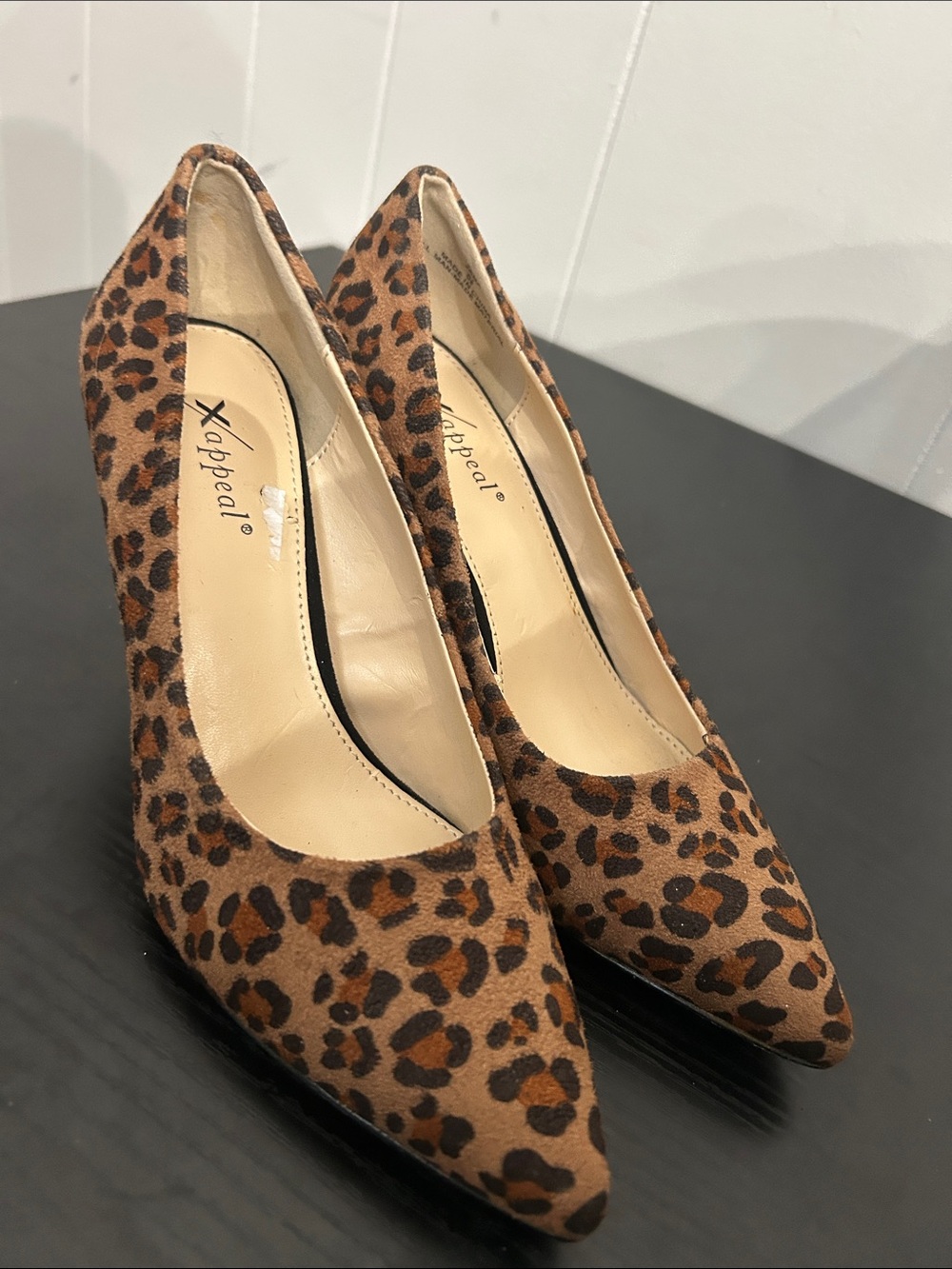 Xappeal Leopard-Print Pointed Toe Pumps - Brown/Black